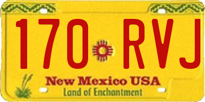 NM license plate 170RVJ