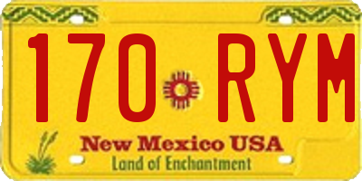 NM license plate 170RYM