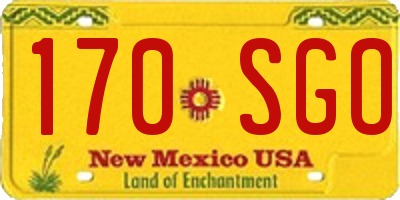 NM license plate 170SGO