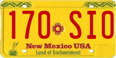 NM license plate 170SIO