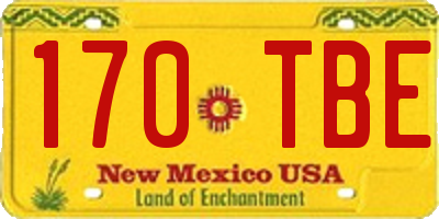 NM license plate 170TBE