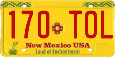 NM license plate 170TOL