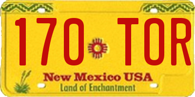 NM license plate 170TOR