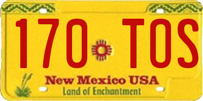 NM license plate 170TOS