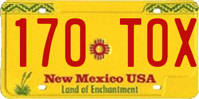 NM license plate 170TOX