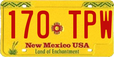 NM license plate 170TPW