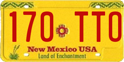 NM license plate 170TTO