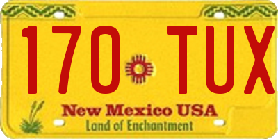 NM license plate 170TUX