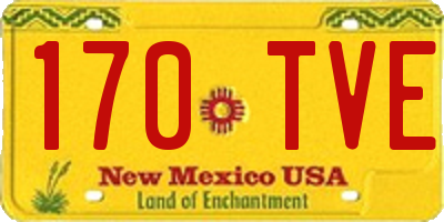 NM license plate 170TVE