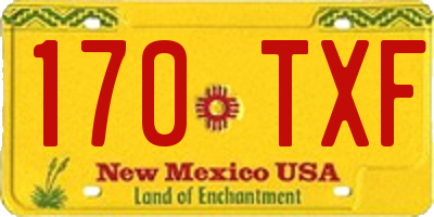 NM license plate 170TXF