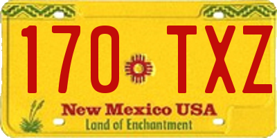 NM license plate 170TXZ