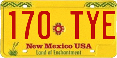 NM license plate 170TYE