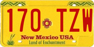 NM license plate 170TZW