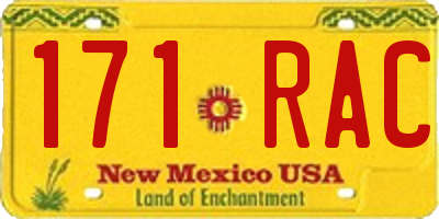 NM license plate 171RAC