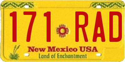 NM license plate 171RAD