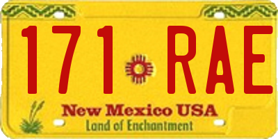 NM license plate 171RAE