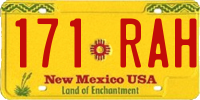 NM license plate 171RAH