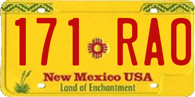 NM license plate 171RAO