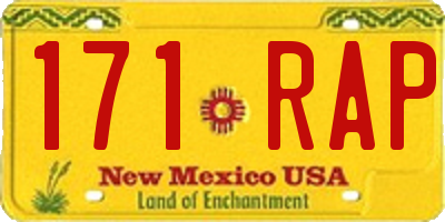 NM license plate 171RAP
