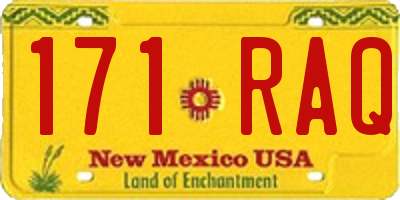 NM license plate 171RAQ
