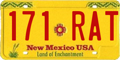 NM license plate 171RAT