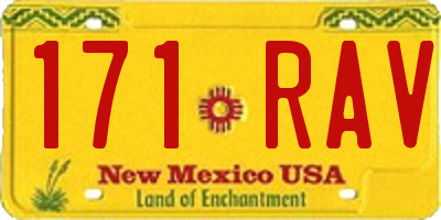 NM license plate 171RAV