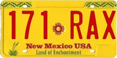 NM license plate 171RAX