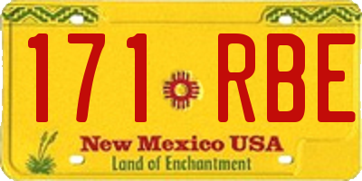 NM license plate 171RBE