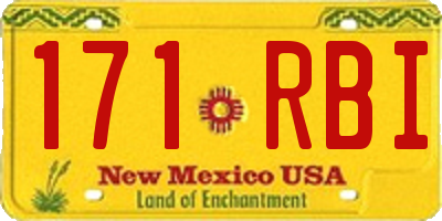 NM license plate 171RBI
