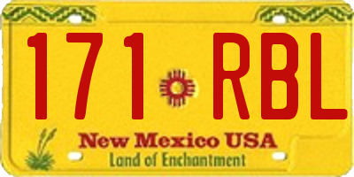 NM license plate 171RBL