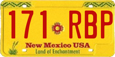 NM license plate 171RBP