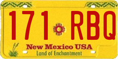 NM license plate 171RBQ