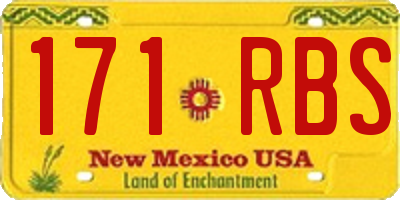 NM license plate 171RBS