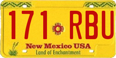 NM license plate 171RBU