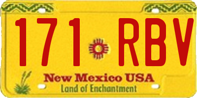 NM license plate 171RBV