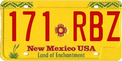 NM license plate 171RBZ