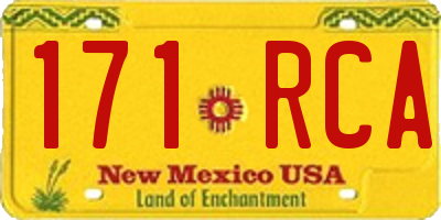 NM license plate 171RCA