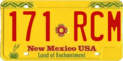NM license plate 171RCM