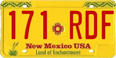 NM license plate 171RDF