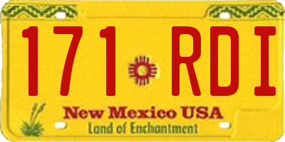 NM license plate 171RDI