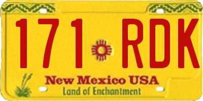 NM license plate 171RDK