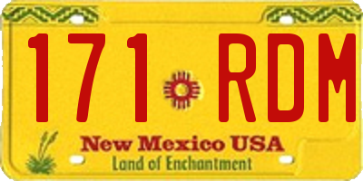 NM license plate 171RDM