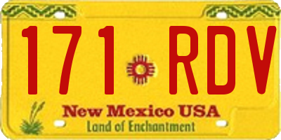 NM license plate 171RDV