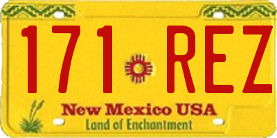 NM license plate 171REZ