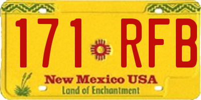 NM license plate 171RFB