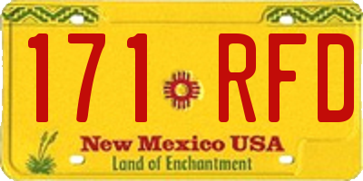 NM license plate 171RFD