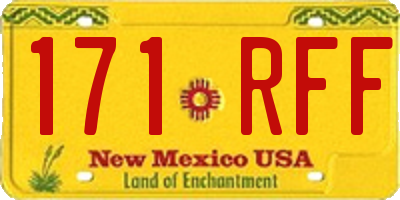 NM license plate 171RFF