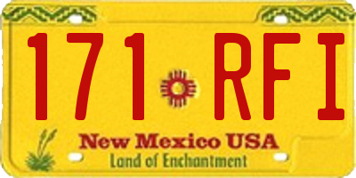 NM license plate 171RFI