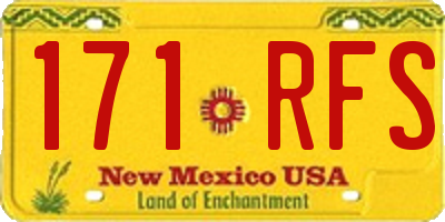 NM license plate 171RFS