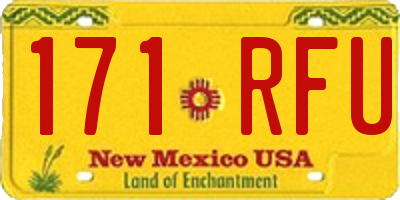 NM license plate 171RFU